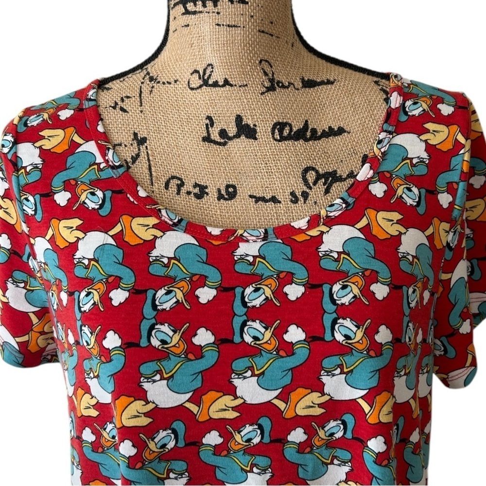 LulaRoe Disney Donald Duck Classic Hi Low T Shirt Womens Size Large - Picture 4 of 6